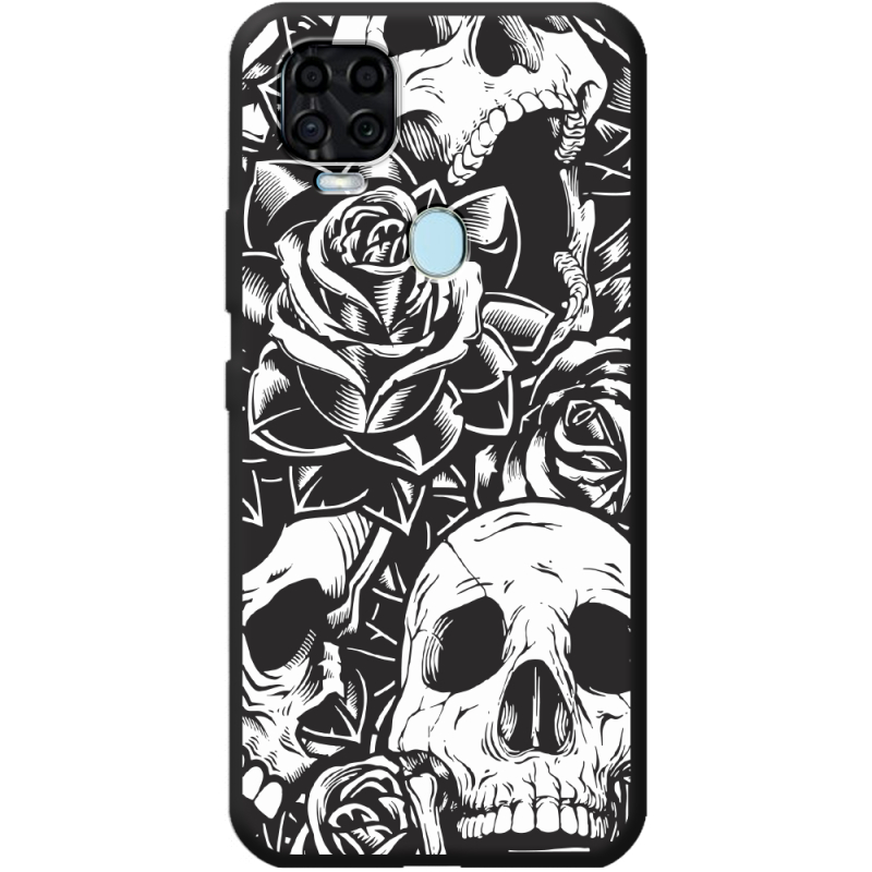 Черный чехол BoxFace ZTE Blade V2020 Skull and Roses