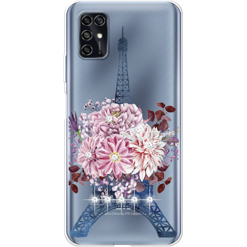 Чехол со стразами ZTE Blade V2020 Smart Eiffel Tower