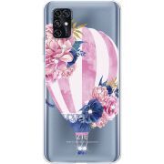 Чехол со стразами ZTE Blade V2020 Smart Pink Air Baloon