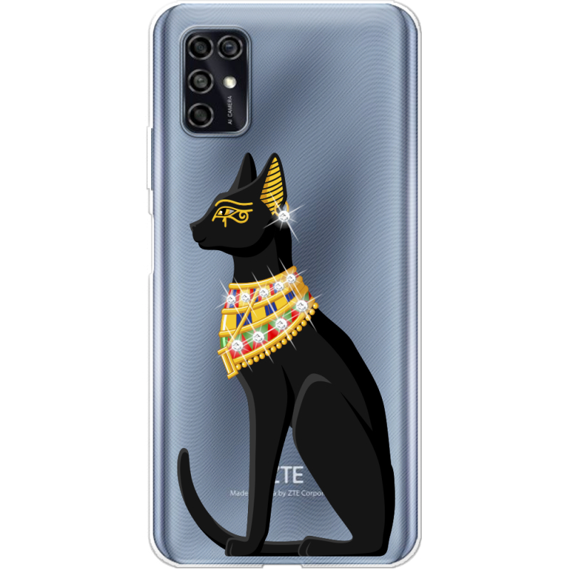 Чехол со стразами ZTE Blade V2020 Smart Egipet Cat