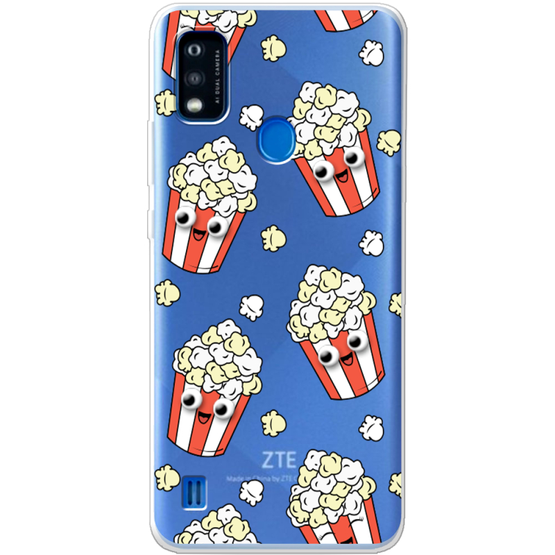 Прозрачный чехол BoxFace ZTE Blade A51 с 3D-глазками Popcorn