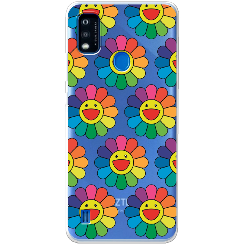 Прозрачный чехол BoxFace ZTE Blade A51 Hippie Flowers