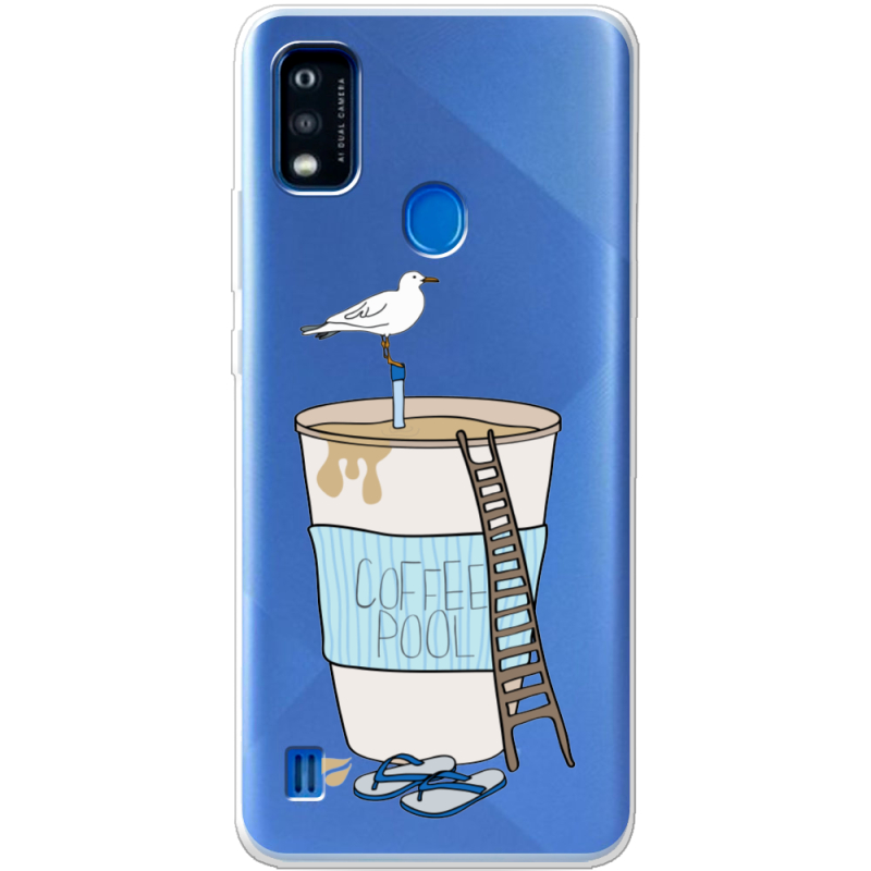 Прозрачный чехол BoxFace ZTE Blade A51 Segull in Cofee Pool