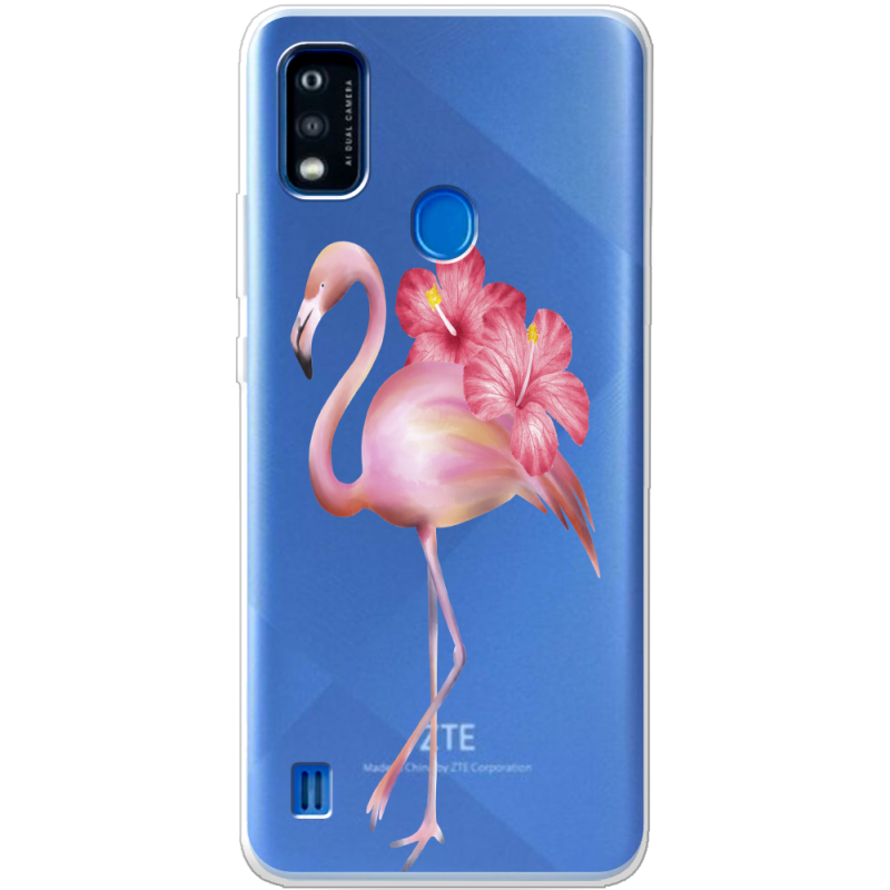 Прозрачный чехол BoxFace ZTE Blade A51 Floral Flamingo