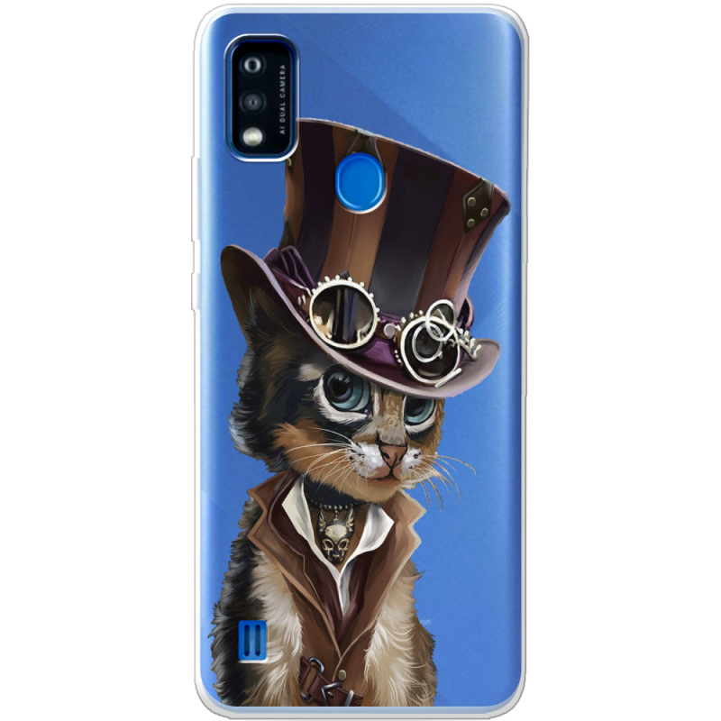Прозрачный чехол BoxFace ZTE Blade A51 Steampunk Cat