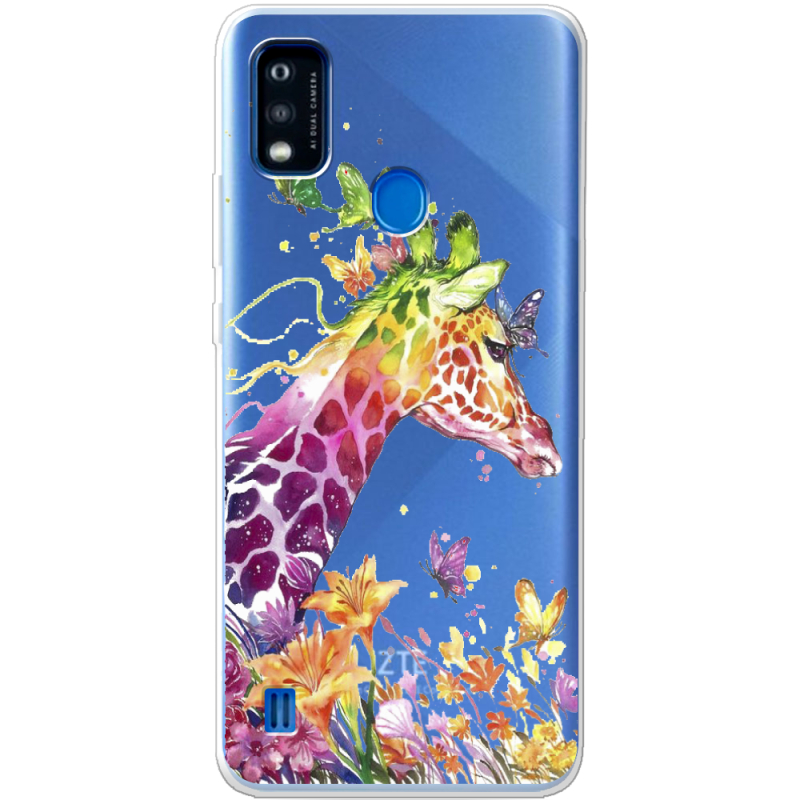 Прозрачный чехол BoxFace ZTE Blade A51 Colorful Giraffe