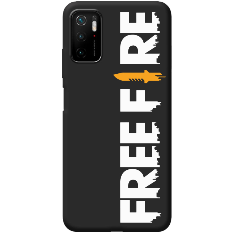 Черный чехол BoxFace Xiaomi Redmi Note 10 5G Free Fire White Logo