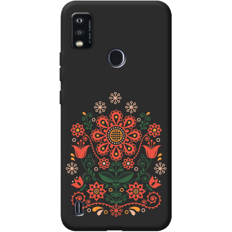 Черный чехол BoxFace ZTE Blade A51 Ukrainian Ornament