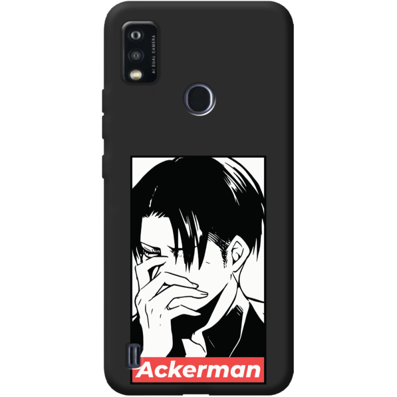 Черный чехол BoxFace ZTE Blade A51 Attack On Titan - Ackerman