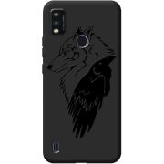 Черный чехол BoxFace ZTE Blade A51 Wolf and Raven