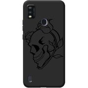 Черный чехол BoxFace ZTE Blade A51 Skull and Roses