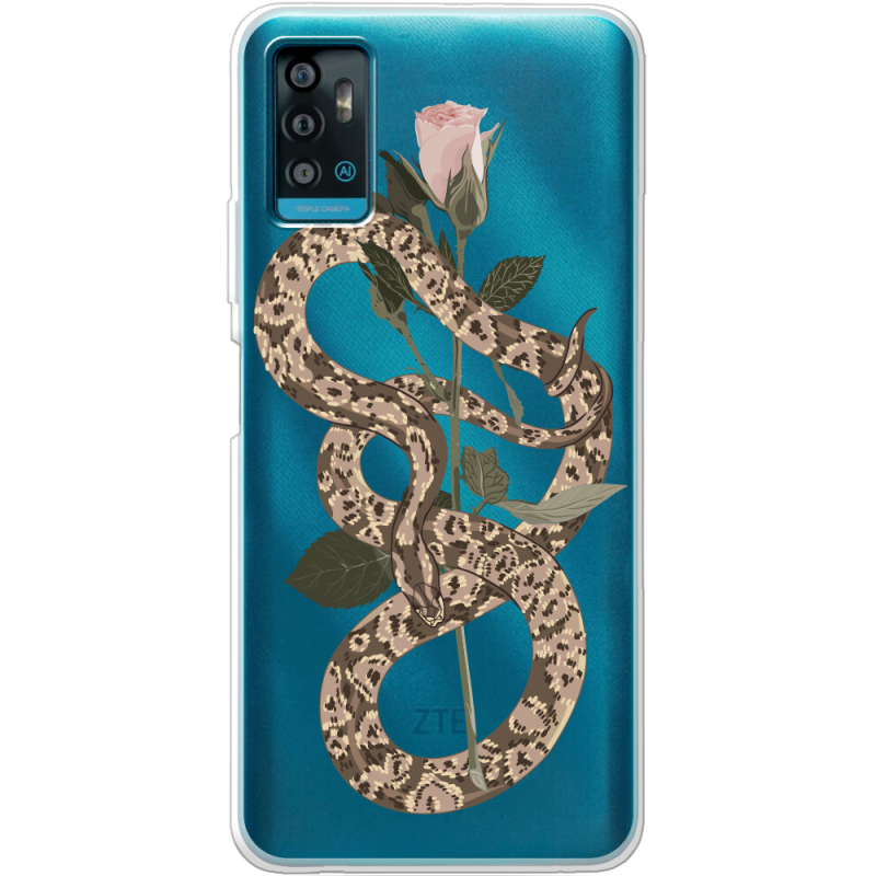 Прозрачный чехол BoxFace ZTE Blade A71 Glamor Snake