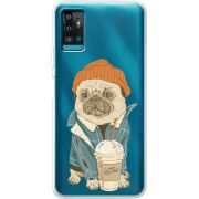 Прозрачный чехол BoxFace ZTE Blade A71 Dog Coffeeman