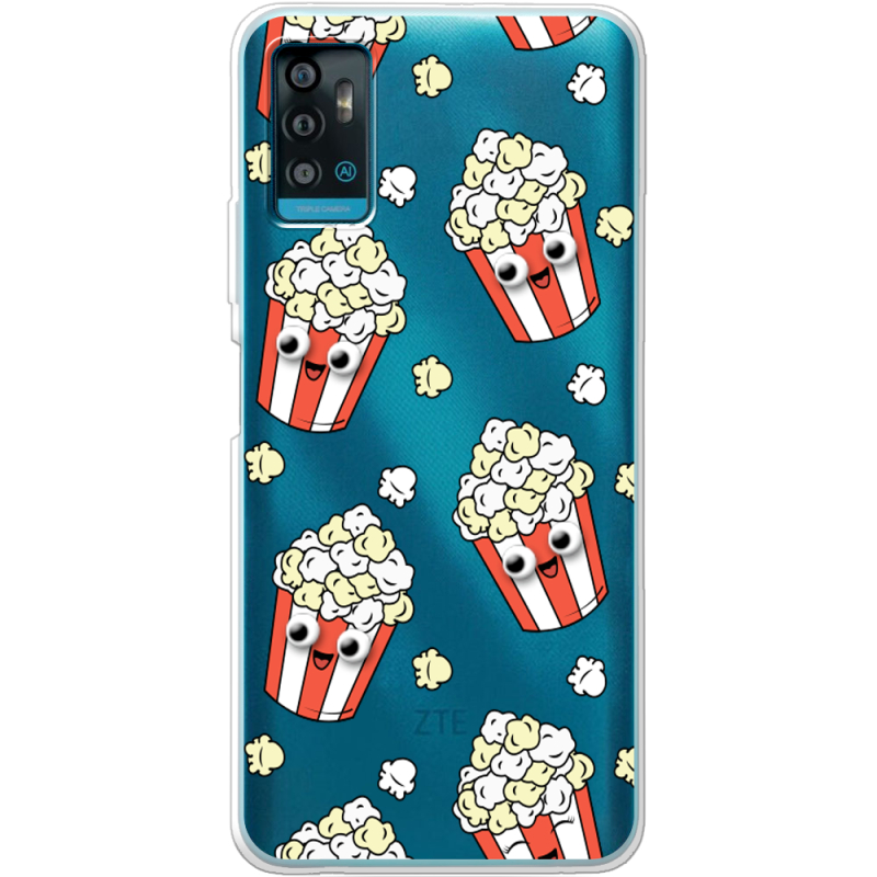 Прозрачный чехол BoxFace ZTE Blade A71 с 3D-глазками Popcorn