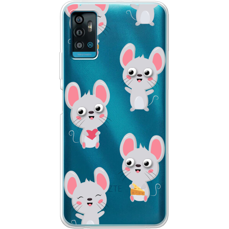 Прозрачный чехол BoxFace ZTE Blade A71 с 3D-глазками Mouse