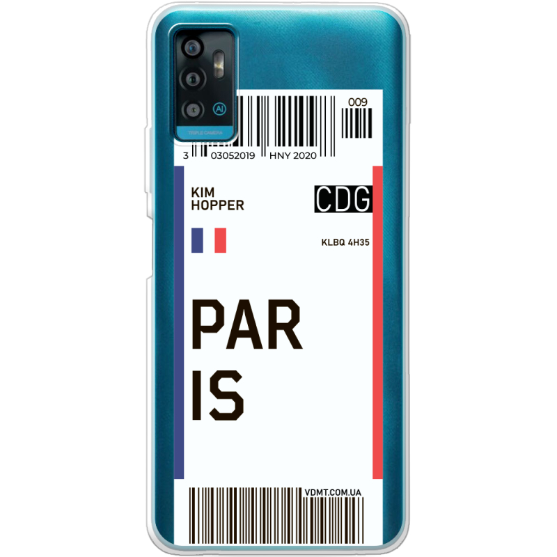 Прозрачный чехол BoxFace ZTE Blade A71 Ticket Paris