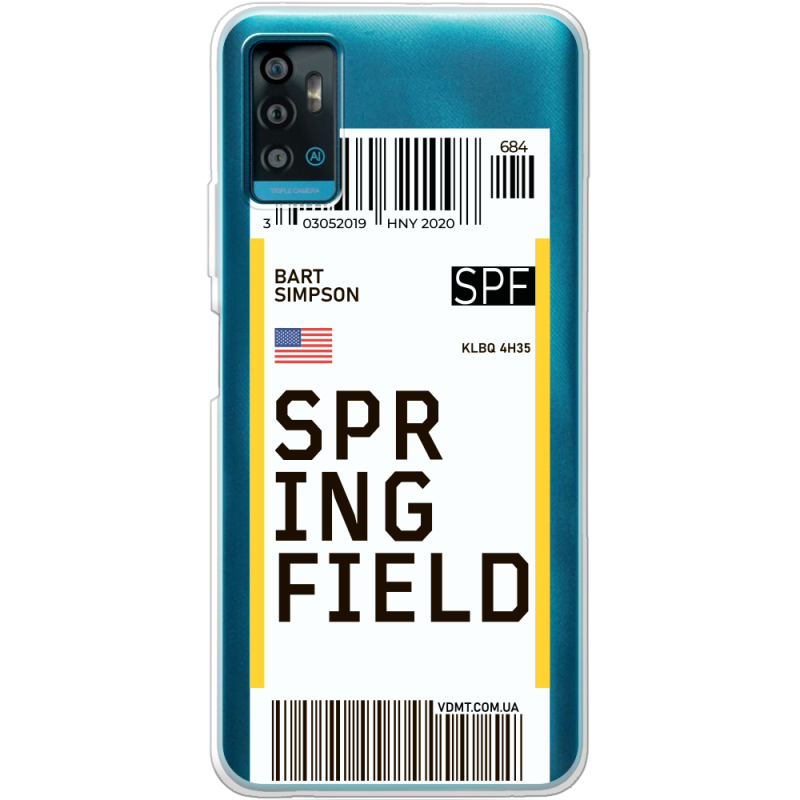 Прозрачный чехол BoxFace ZTE Blade A71 Ticket Springfield