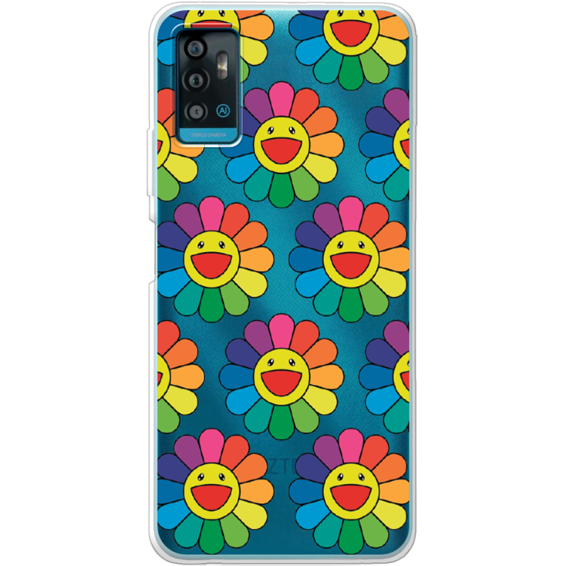 Прозрачный чехол BoxFace ZTE Blade A71 Hippie Flowers