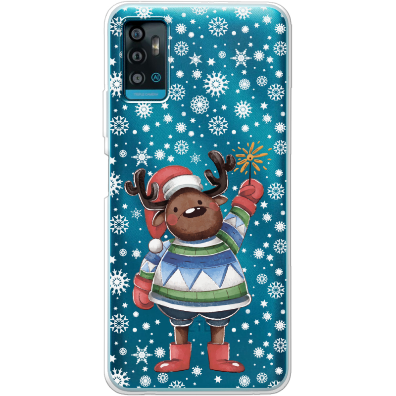 Прозрачный чехол BoxFace ZTE Blade A71 Christmas Deer with Snow