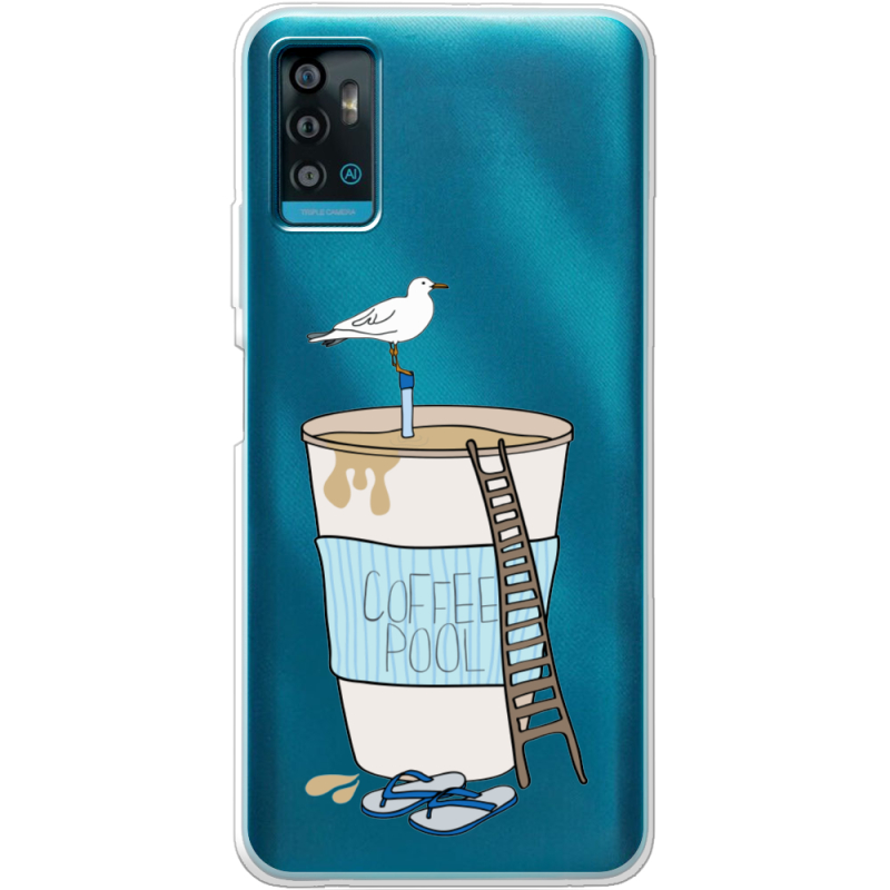Прозрачный чехол BoxFace ZTE Blade A71 Segull in Cofee Pool