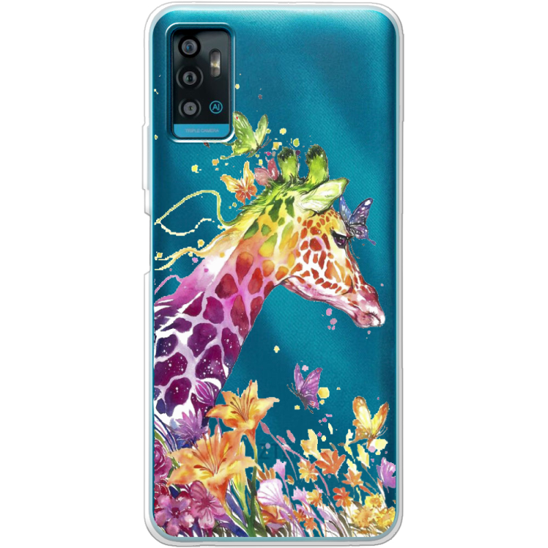 Прозрачный чехол BoxFace ZTE Blade A71 Colorful Giraffe