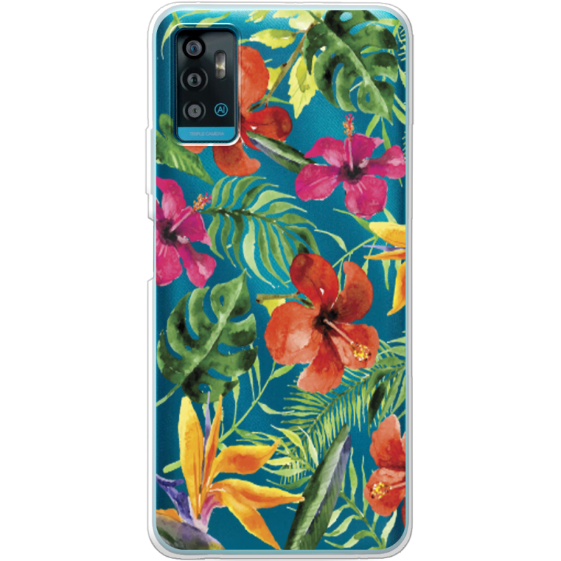 Прозрачный чехол BoxFace ZTE Blade A71 Tropical Flowers