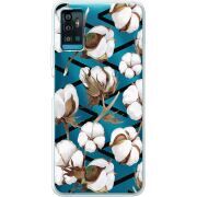 Прозрачный чехол BoxFace ZTE Blade A71 Cotton flowers