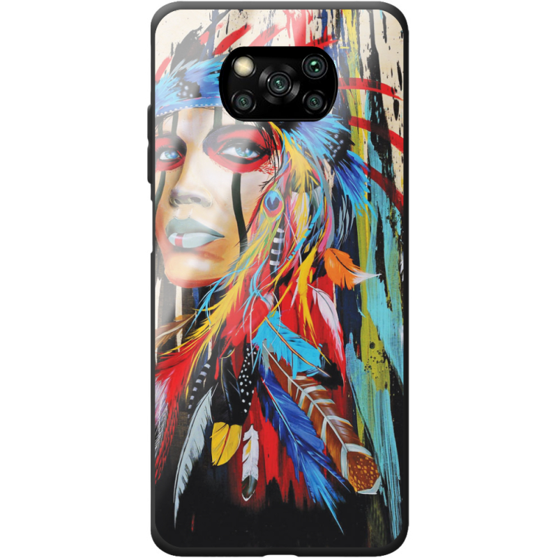 Защитный чехол BoxFace Glossy Panel Poco X3  Feather Girl