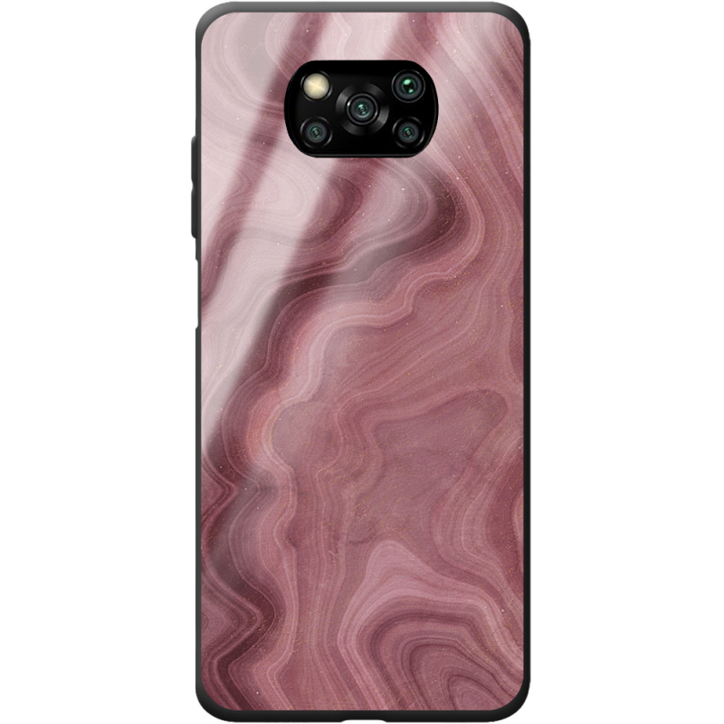 Защитный чехол BoxFace Glossy Panel Poco X3  DarkRed Marble