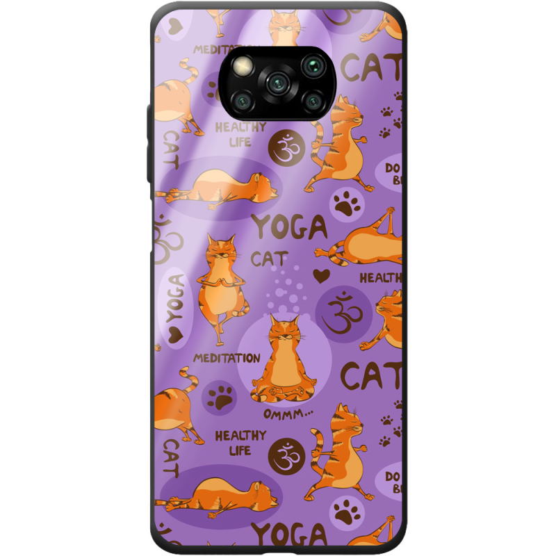 Защитный чехол BoxFace Glossy Panel Poco X3  Yoga Cat