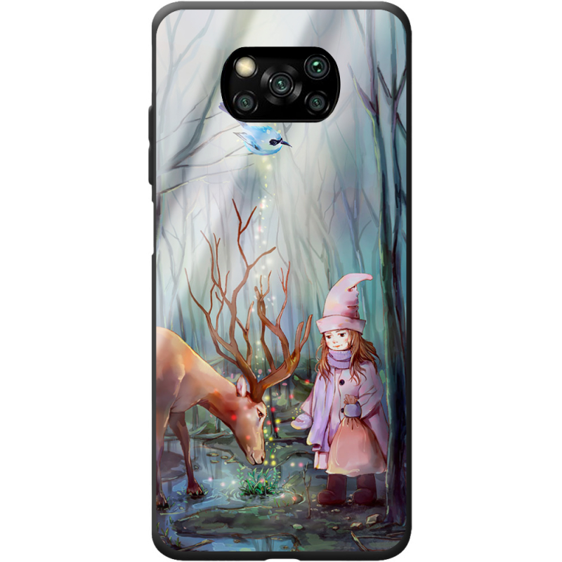 Защитный чехол BoxFace Glossy Panel Poco X3 Pro Girl And Deer