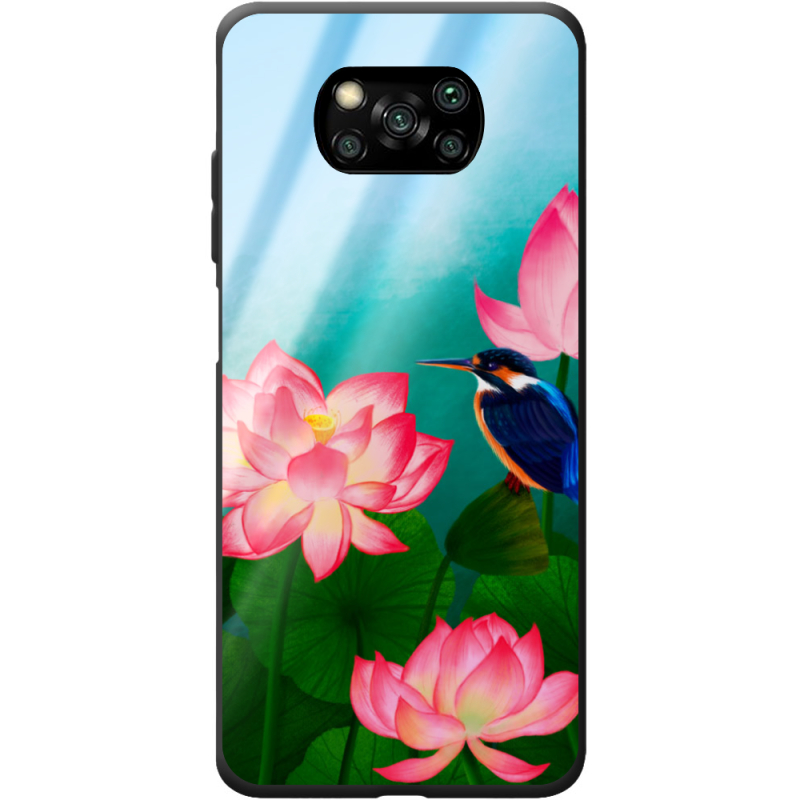 Защитный чехол BoxFace Glossy Panel Poco X3 Pro Lotus Bird