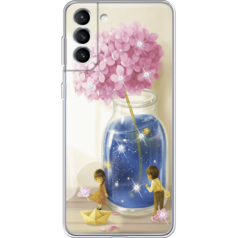 Чехол со стразами Samsung Galaxy S22 Plus (S906) Little Boy and Girl