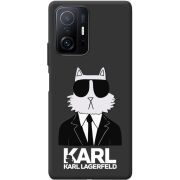 Черный чехол BoxFace Xiaomi 11T / 11T Pro Cat in Black