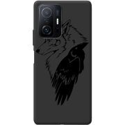 Черный чехол BoxFace Xiaomi 11T / 11T Pro Wolf and Raven
