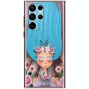 Прозрачный чехол BoxFace Samsung Galaxy S22 Ultra (S908) Blue Hair