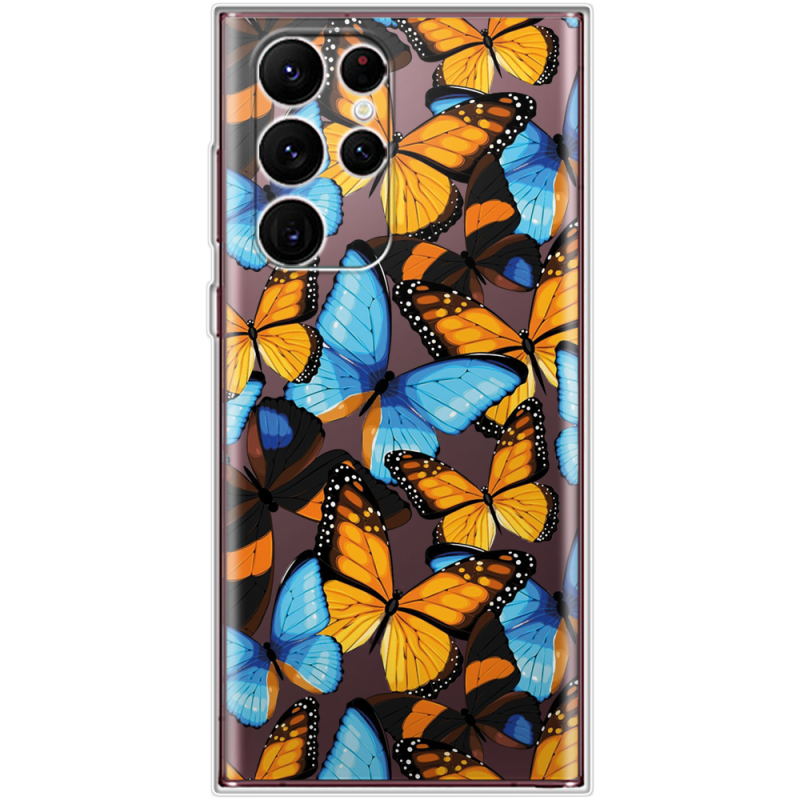 Прозрачный чехол BoxFace Samsung Galaxy S22 Ultra (S908) Butterfly Morpho