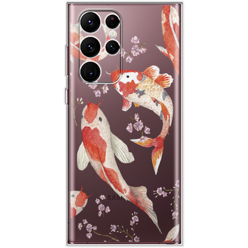 Прозрачный чехол BoxFace Samsung Galaxy S22 Ultra (S908) Japanese Koi Fish