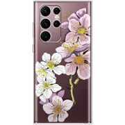 Прозрачный чехол BoxFace Samsung Galaxy S22 Ultra (S908) Cherry Blossom