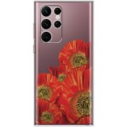 Прозрачный чехол BoxFace Samsung Galaxy S22 Ultra (S908) Red Poppies