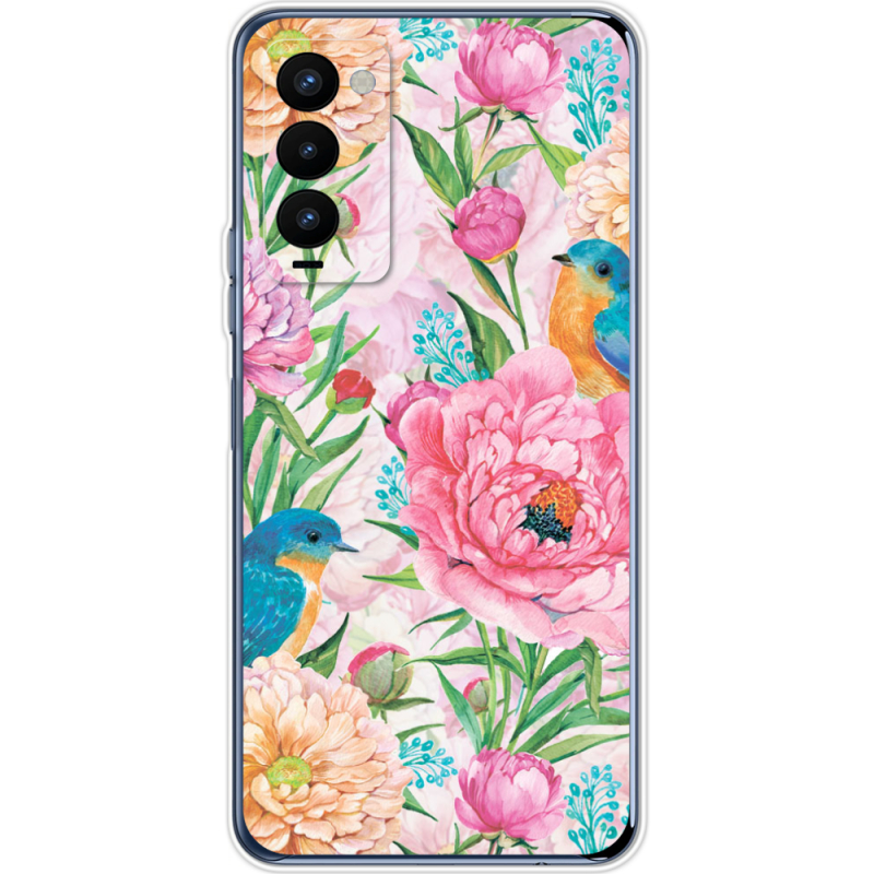 Чехол BoxFace Tecno Camon 18 / 18P Birds in Flowers