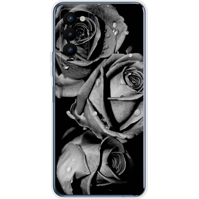 Чехол BoxFace Tecno Camon 18 / 18P Black and White Roses