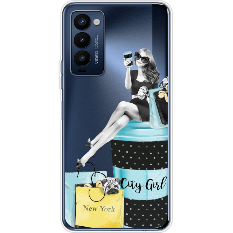 Прозрачный чехол BoxFace Tecno Camon 18 / 18P City Girl