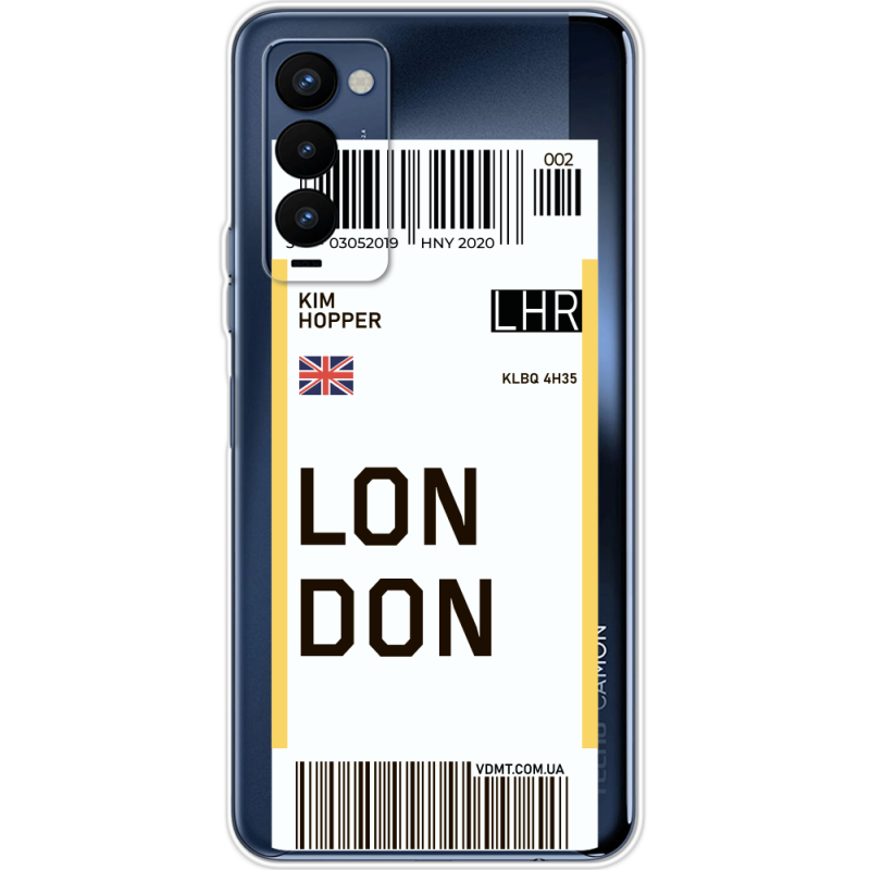 Прозрачный чехол BoxFace Tecno Camon 18 / 18P Ticket London