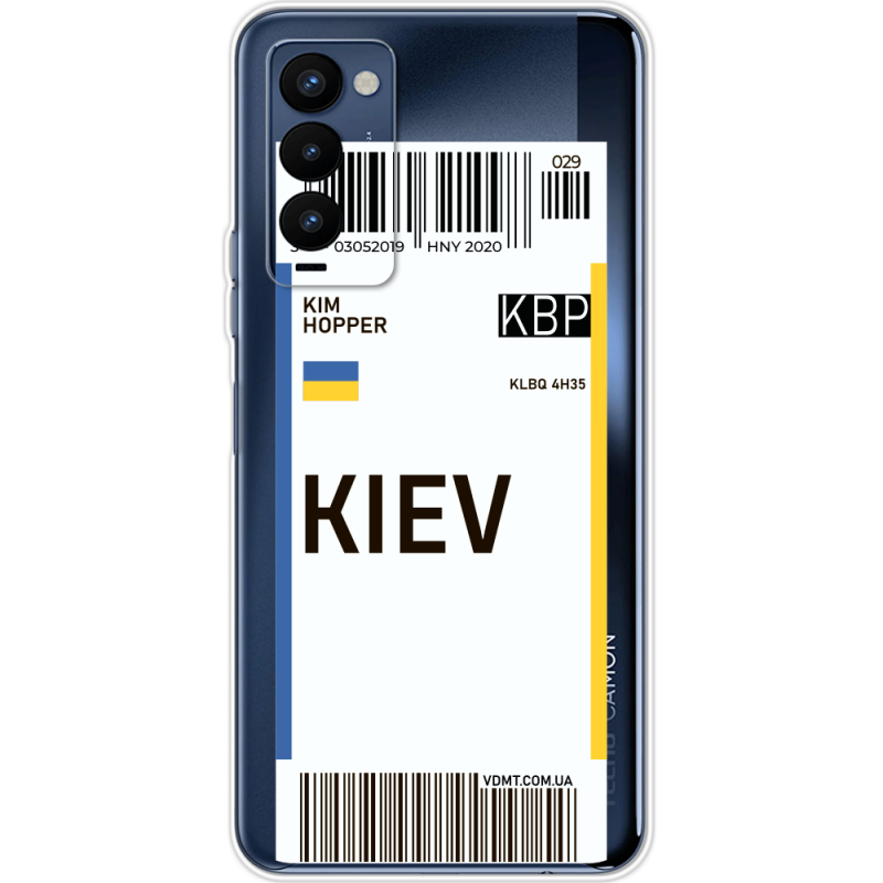 Прозрачный чехол BoxFace Tecno Camon 18 / 18P Ticket Kiev