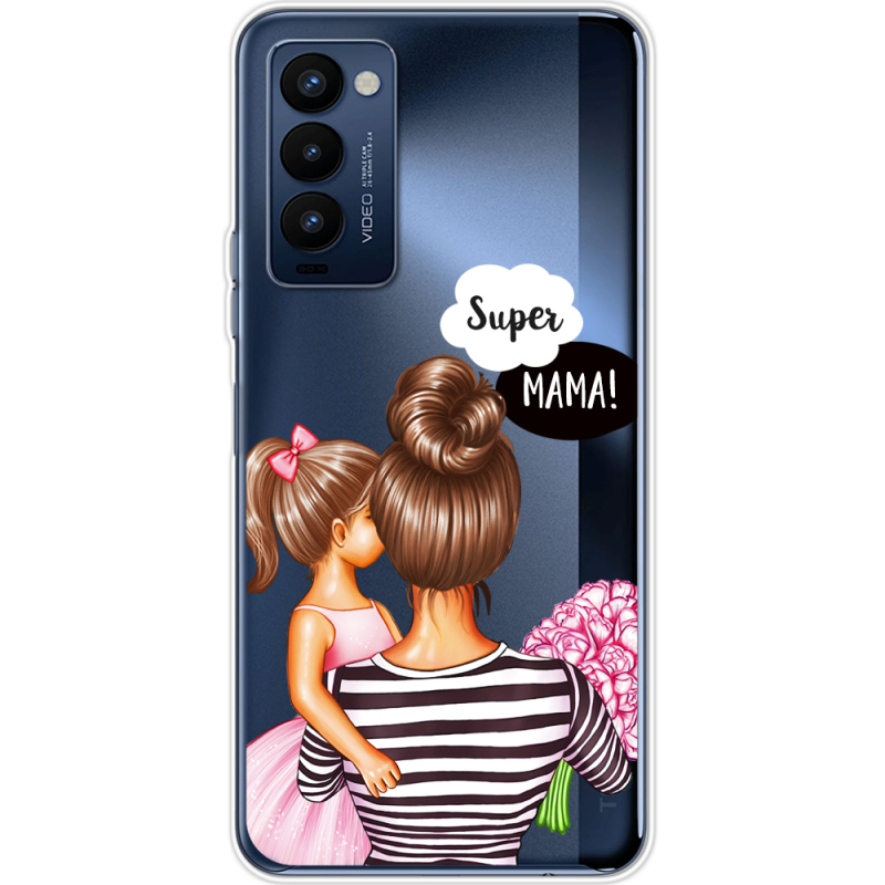 Прозрачный чехол BoxFace Tecno Camon 18 / 18P Super Mama and Daughter