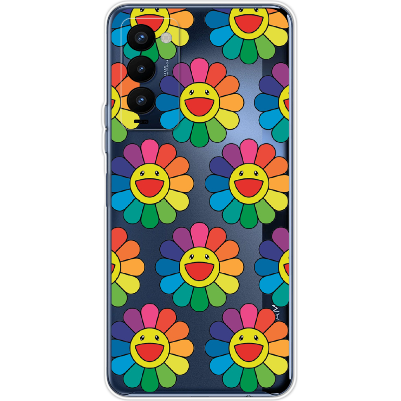 Прозрачный чехол BoxFace Tecno Camon 18 / 18P Hippie Flowers