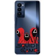 Прозрачный чехол BoxFace Tecno Camon 18 / 18P siquid game люди в красном