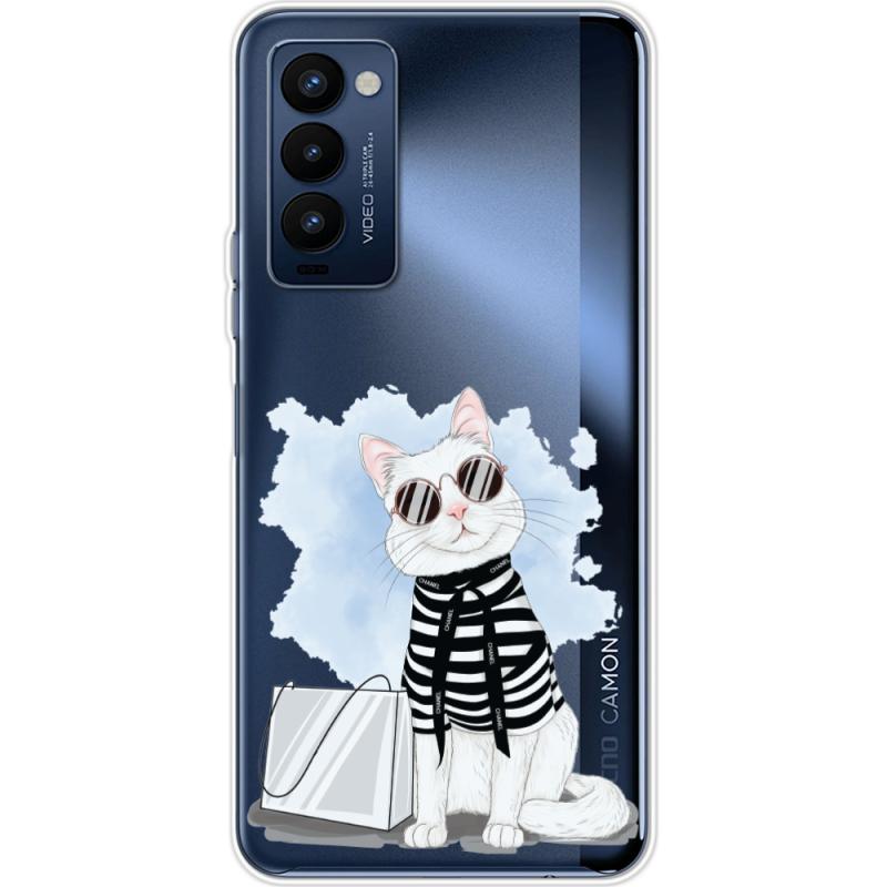 Прозрачный чехол BoxFace Tecno Camon 18 / 18P Cat Style