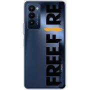 Прозрачный чехол BoxFace Tecno Camon 18 / 18P Free Fire Black Logo